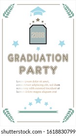 Graduation Party. Graduation Poster. Vector Illustration
