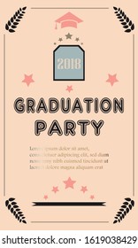 Graduation Party. Graduation Poster. Vector Illustration