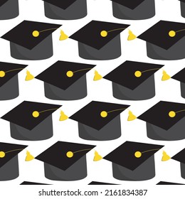 Patrón de graduación con gorra para celebraciones, afiches, antecedentes, impresión.