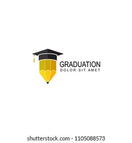 graduation pencil logo template design vector
