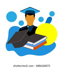 graduation person icon design concept template