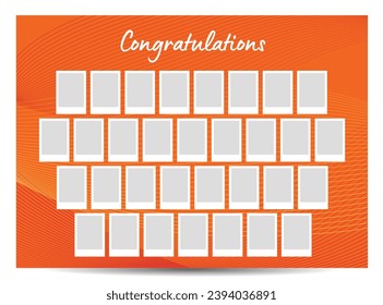Graduation photo frame mosaic collage  template on abstract textured background