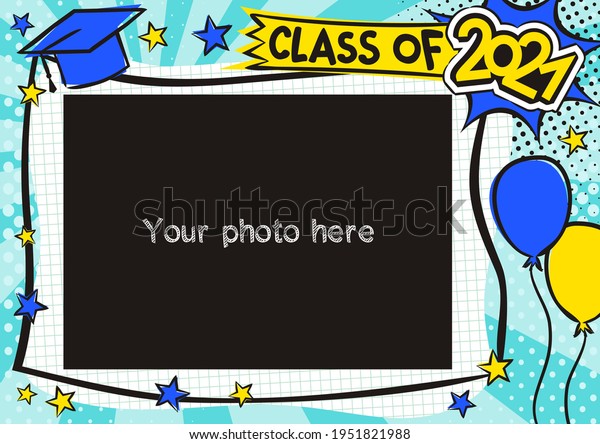 Graduation Photo Frame Pop Art Style Stock Vector (Royalty Free ...