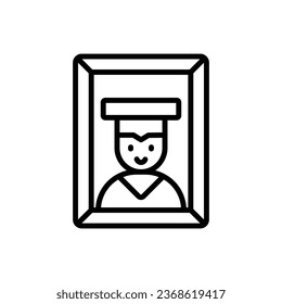 Graduation Photo Outline Icon Vector Illustration