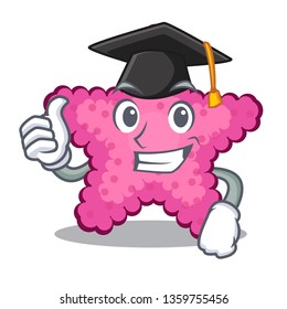 Graduation pink starfish in the cartoon shape