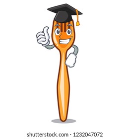 Graduation plastic fork cartoon with the isolated