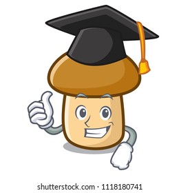 Graduation porcini mushroom character cartoon