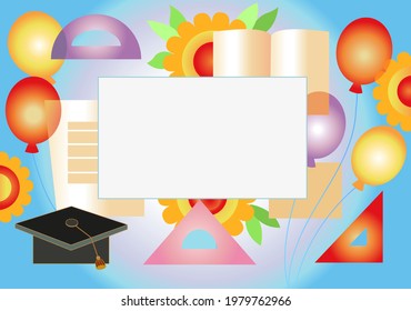 Graduation , Prom banner, concept education and student holidays with a place to text.  A bulletin board or school schedule at school, college, university.