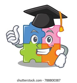 Graduation puzzle character cartoon style