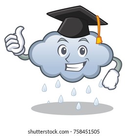Graduation rain cloud character cartoon