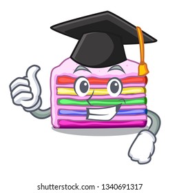 Graduation rainbow cake isolated in the character