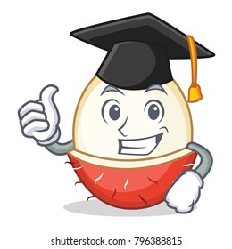 Graduation rambutan character cartoon style