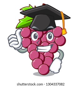 Graduation red grapes fruit isolated in character