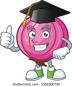 Graduation red onion cartoon character with mascot