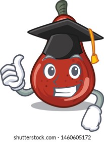 Graduation red pears in a cartoon basket