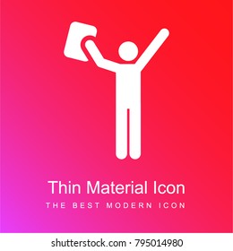 Graduation red and pink gradient material white icon minimal design