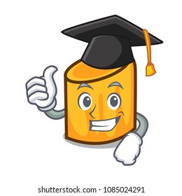 Graduation rigatoni character cartoon style