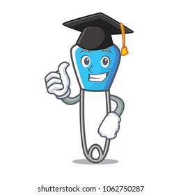 Graduation safety pin character cartoon