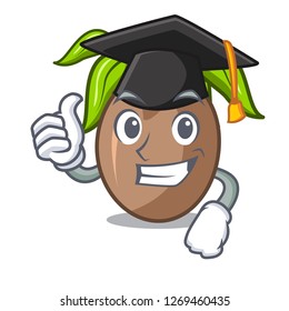 Graduation sapodilla fruit isolated on the mascot