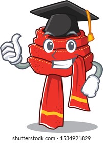 Graduation scarf mascot isolated in the cartoon