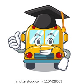 Graduation school bus character cartoon