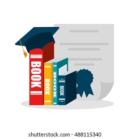 graduation school emblem icon vector illustration design
