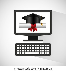 graduation school emblem icon vector illustration design
