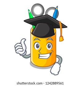Graduation school organizer desktop composition on character