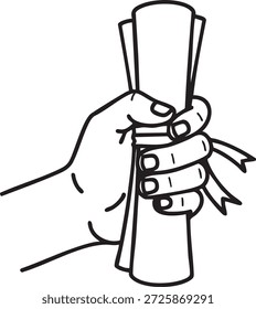 Ícone de rolagem de graduação representando a conclusão da educação