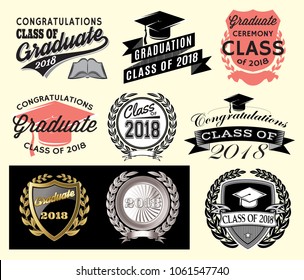 Graduation sector set Class of 2018 Congrats grad Congratulations Graduate.