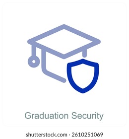 Graduation Security and education icon concept