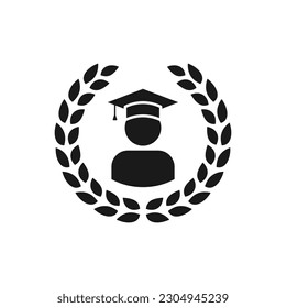 Graduation. Sholarship flat icon isolated on white background. Vector illustration