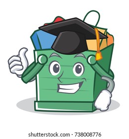 Graduation Shopping Basket Character Cartoon Stock Vector (Royalty Free