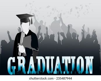 Graduation in Silhouette. Eps10