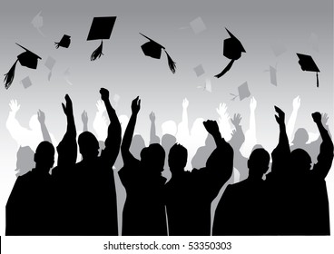 Graduation in silhouette in grey