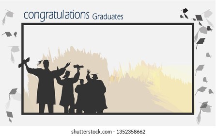 Graduation silhouette poster.