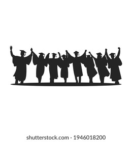 Graduation silhouette template design. vector icon illustration