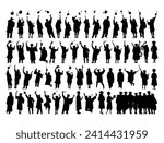 Graduation silhouette vector art white background