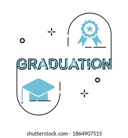 Graduation simple illustration. Easy to edit with vector file. Can use for all your graphic design content. Especially about education.