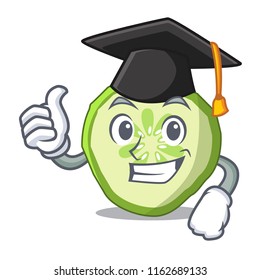 Graduation sliced cucumber hamburger ingredient character cartoon