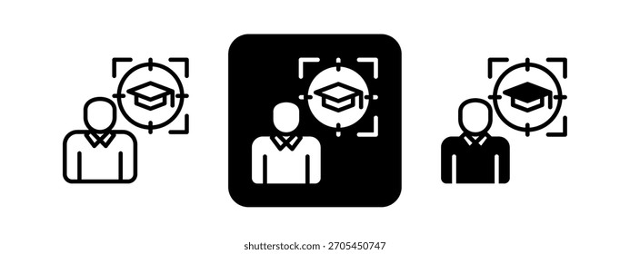 Graduación Color sólido y línea negra que dibuja el sistema de Ilustración vectorial