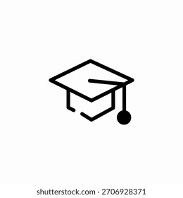 vetor de sinal de ícone de capitular quadrado da graduação