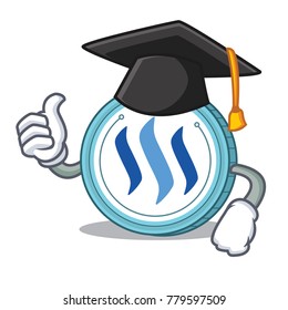 Graduation Steem coin character cartoon