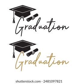 Graduation sticker icon vector printable design