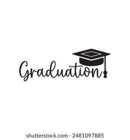 Graduation sticker icon vector printable design isolated on white background