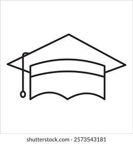 Graduation stock icon outline vector