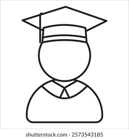 Graduation stock icon outline vector