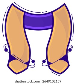 Graduation Stole Cartoon Illustration. Graduation Icon Concept Isolated
