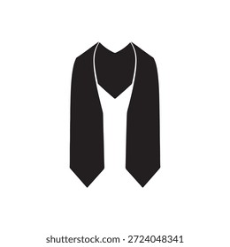 Graduation stole silhouette vector illustration on white background