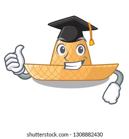 Graduation straw hat in the shape mascot